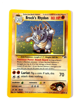 Brock's Rhydon 2/132 Gym Heroes Holo Rare NM- Swirl Card - Image 1