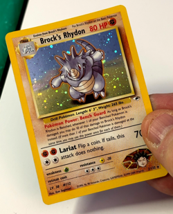 Brock's Rhydon 2/132 Gym Heroes Holo Rare NM- Swirl Card - Image 2