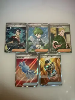 Pokemon Full Art Trainers 5 Card Lot Mega Evolutions And Phantasmal Flames - Image 1