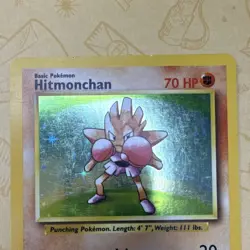 Pokemon Hitmonchan Base Set Holo Rare 70 HP 7/102 Wizards 1999 TCG Card - Image 3
