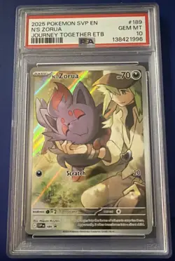 PSA 10 Pokemon TCG N's Zorua SVP189 Journey Together ETB Promo Card English - Image 1
