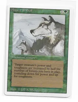 Magic the Gathering ~ MTG ~ 1x Aspect of Wolf ~ REVISED ~ 3RD ED ~ MP - Image 1