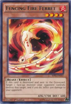 Fencing Fire Ferret - BP03-EN107 - Rare - 1st Edition - Lightly Played - Image 1