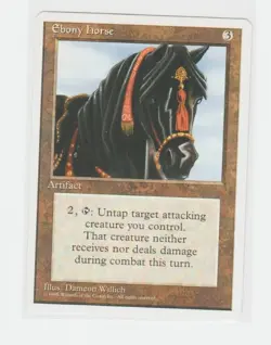 Magic the Gathering ~ MTG ~ 1x Ebony Horse ~ Fourth Edition ~ M/NM - Image 1