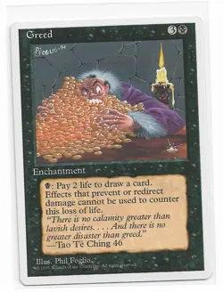 Magic the Gathering ~ MTG ~ 1x Greed ~ Fourth Edition ~ 4Ed ~ LP - Image 1