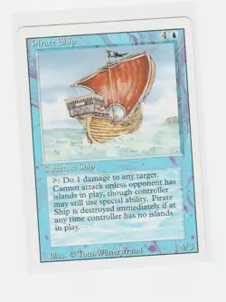 Magic the Gathering ~ MTG ~ 1x Pirate Ship ~ LP ~ REVISED - Image 1