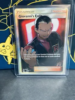 Giovanni's Exile 67/68 Hidden Fates Full Art Holo Rare Pokemon Card NM - Image 1