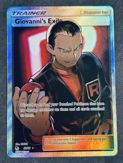 Giovanni's Exile 67/68 Hidden Fates Full Art Holo Rare Pokemon Card NM - Image 2
