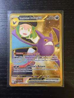 Pokemon Card Team Rocket's Crobat ex 242/182 Hyper Rare Destined Rivals NM - Image 1