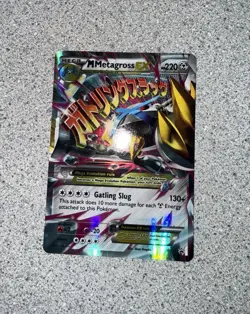 Pokemon M Metagross EX Promo Full Art Holo XY35 Mega 220 HP Gatling Slug Card - Image 1
