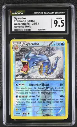 CGC 9.5 MINT+ Gyarados 2016 Generations 23/83 Reverse Holo Pokemon Card - Image 1