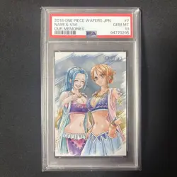 PSA10 One Piece Wafers Card Nami & Vivi 2018 No.7 Carddass Japanese - Image 1