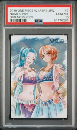 PSA10 One Piece Wafers Card Nami & Vivi 2018 No.7 Carddass Japanese - Image 4