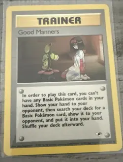 Good Manners 111/132 Gym Heroes Set Pokemon Card LP. SHARP - Image 1
