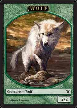 Wolf Token (Green) Light Play, English Magic the Gathering MTG Innistrad - Image 1