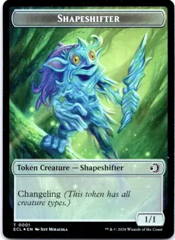 MTG TCG Merfolk / Shapeshifter Foil Token Lorwyn Eclipsed ECL NM Blue - Image 1