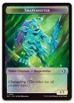 Shapeshifter // Merfolk Double-Sided Token #1 // 8 (Foil) (NM) ECL Magic MTG - Image 1