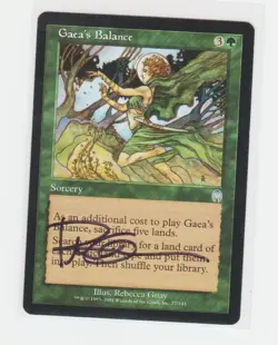 Magic the Gathering ~ Gaea's Balance ~ LP ~ Apocalypse ~ Signed by Artist #1 - Image 1