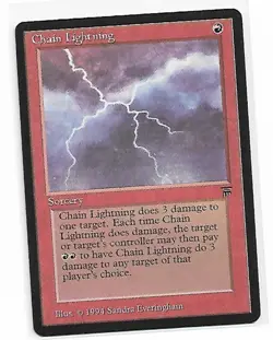 Magic the Gathering ~ MTG ~ 1x Chain Lightning ~ LEGENDS ~ MP - Image 1