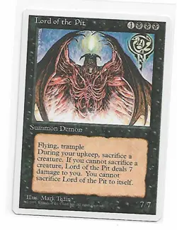 Magic the Gathering ~ MTG ~ 1x Lord of the Pit ~ Fourth Edition ~ 4Ed ~ MP - Image 1