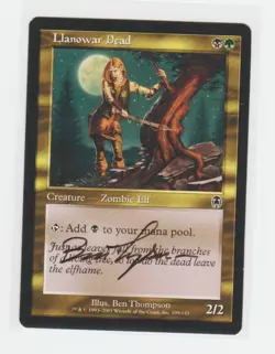 Magic the Gathering ~ Llanowar Dead ~ M/NM ~ Apocalypse ~ Signed by Artist #1 - Image 1
