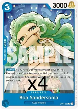 4X One Piece Card Game Boa Sandersonia OP07-050 Common NM - Image 1