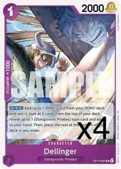 4X One Piece Card Game Dellinger OP14-067 Uncommon NM Presale - Image 1