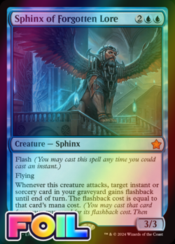 x1 Sphinx of Forgotten Lore FDN Foundations MTG 51 FOIL MYTHIC M/NM 1x - Image 1