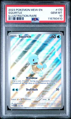 2023 POKEMON MEW EN-151 ILLUSTRATION RARE #170 SQUIRTLE PSA 10 - Image 1