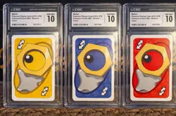 Pokemon Pocket UNO Meltan Reverse Yellow Blue Red CGC 10 Lot of 3 Cards - Image 1