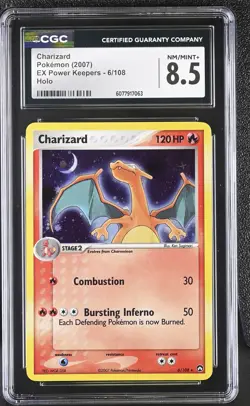 CGC 8.5 Charizard 2007 EX Power Keepers 6/108 Holo Pokemon Card - Image 1