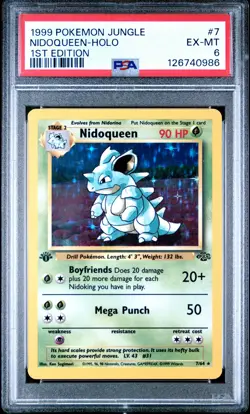 1999 POKEMON JUNGLE 1ST ED #7 NIDOQUEEN-HOLO PSA 6 - Image 1