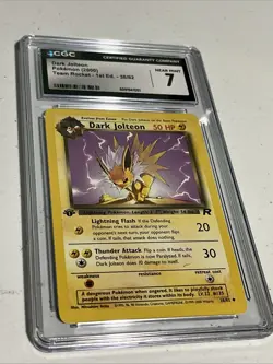 2000 Pokemon Rocket Dark Jolteon #38 1st Edition CGC 7 Near Mint Graded Vintage - Image 1