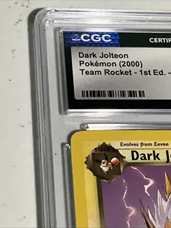 2000 Pokemon Rocket Dark Jolteon #38 1st Edition CGC 7 Near Mint Graded Vintage - Image 3