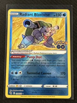 Pokemon TCG Pokemon Go Radiant Blastoise 018/078 Rare Holo - Image 1