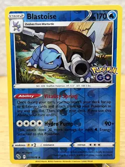 Pokemon GO Blastoise 017/078 Rare Pokemon Reverse Holo NM/M - Image 1