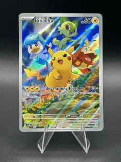 Pikachu Promo *Holo* SVP 027 Scarlet & Violet Adventuring Together Pokemon TCG - Image 1