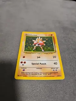 1999 Pokemon Base Set Hitmonchan Holo Unlimited MP 7/102 - Image 5