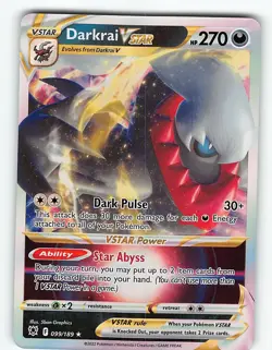 DARKRAI VSTAR 099/189 HOLO RARE VSTAR ASTRAL RADIANCE POKEMON NM - Image 2