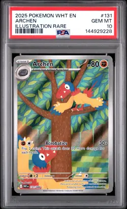 2025 POKEMON WHT EN-WHITE FLARE ILLUSTRATION RARE #131 ARCHEN PSA 10 - Image 1