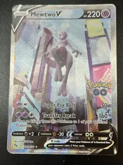 Pokemon Mewtwo v TCG 072/078 Pokemon Go Alternative Art - Image 1