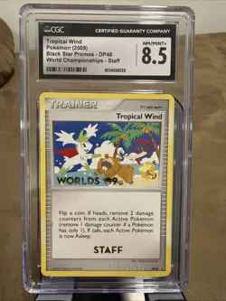 Pokemon CGC 8.5 Tropical Wind DP48 STAFF Promo 2009 World Championships Black - Image 1