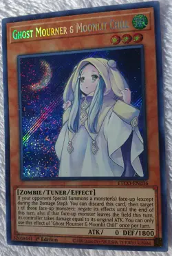 Yugioh 1x Ghost Mourner & Moonlit Chill ETCO-EN036 Secret Rare 1st Edition NM - Image 3