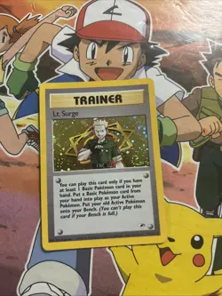 Pokemon Lt. Surge TCG 017/132 Gym Heroes Trainer Holo Card NM Condition - Image 1