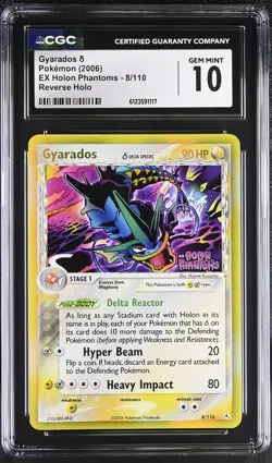 CGC 10 Gyarados 2006 EX Holon Phantoms 8/110 Reverse Holo STAMPED Pokemon Card - Image 1