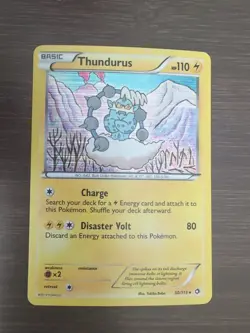 Pokemon Thundurus Holo Rare Legendary Card 50/113 Legendary Treasures Series - Image 1