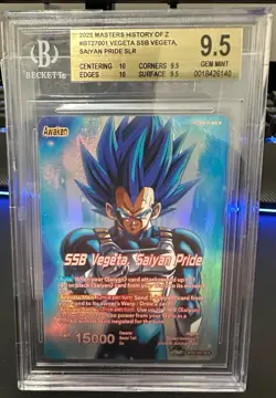 SSB Vegeta Saiyan Pride Card Dragon Ball Super Masters History of Z BGS 9.5 - Image 1