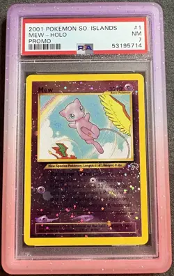 Pokemon TCG Mew Southern Islands Reverse Holo 151 PSA 7 Card Vintage Low Pop - Image 1