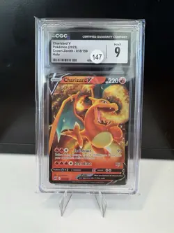 Charizard V 018/159 Crown Zenith Holo Graded Pokemon Card CGC 9 Mint - Image 1