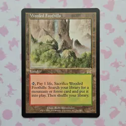 Magic: The Gathering Wooded Foothills 1993-2002 Land 330/350 Rob Alexander WOTC - Image 1